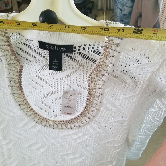 WHBM beautiful White Tunic Sweater - Picture 2 of 9